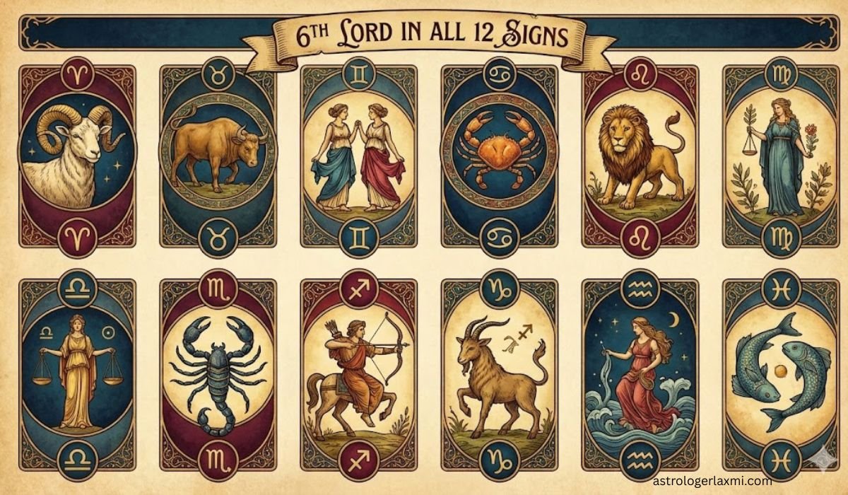 6th Lord in All 12 Signs